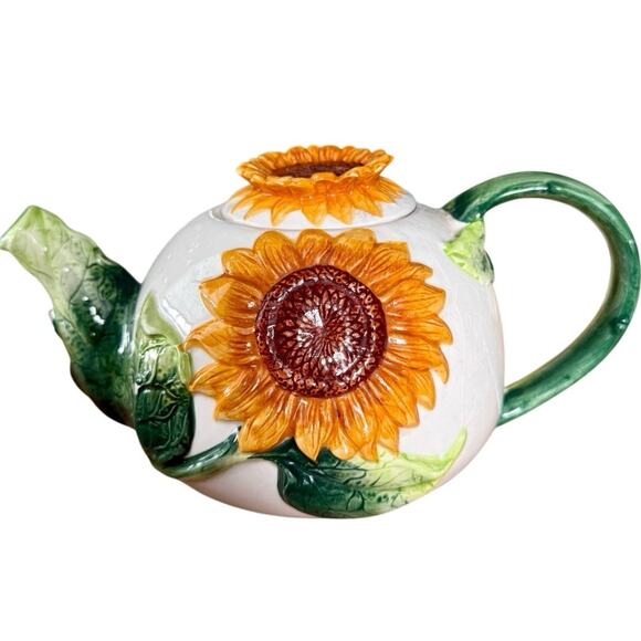 Vintage Sunflower Nature Ceramic Teapot - Picture 8 of 8